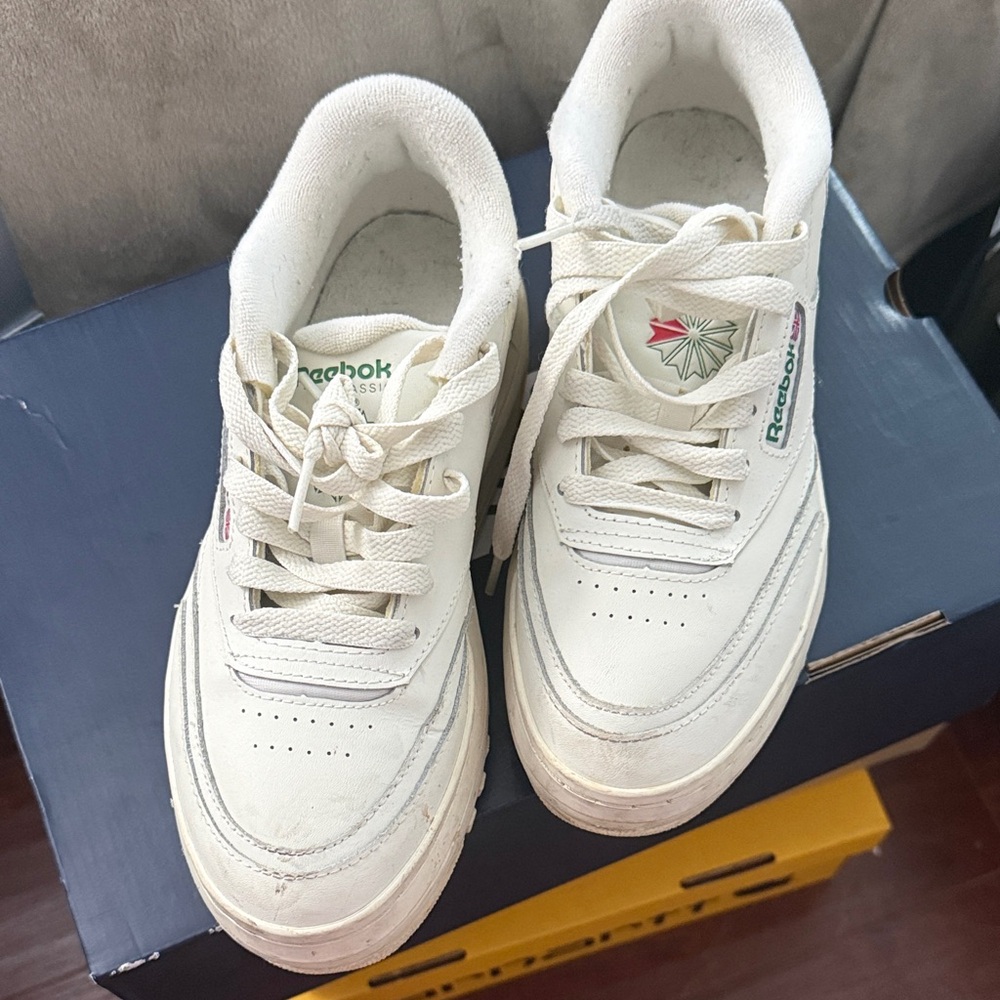 Reebok Classic White Platform Sneakers